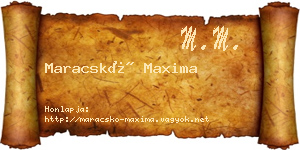 Maracskó Maxima névjegykártya